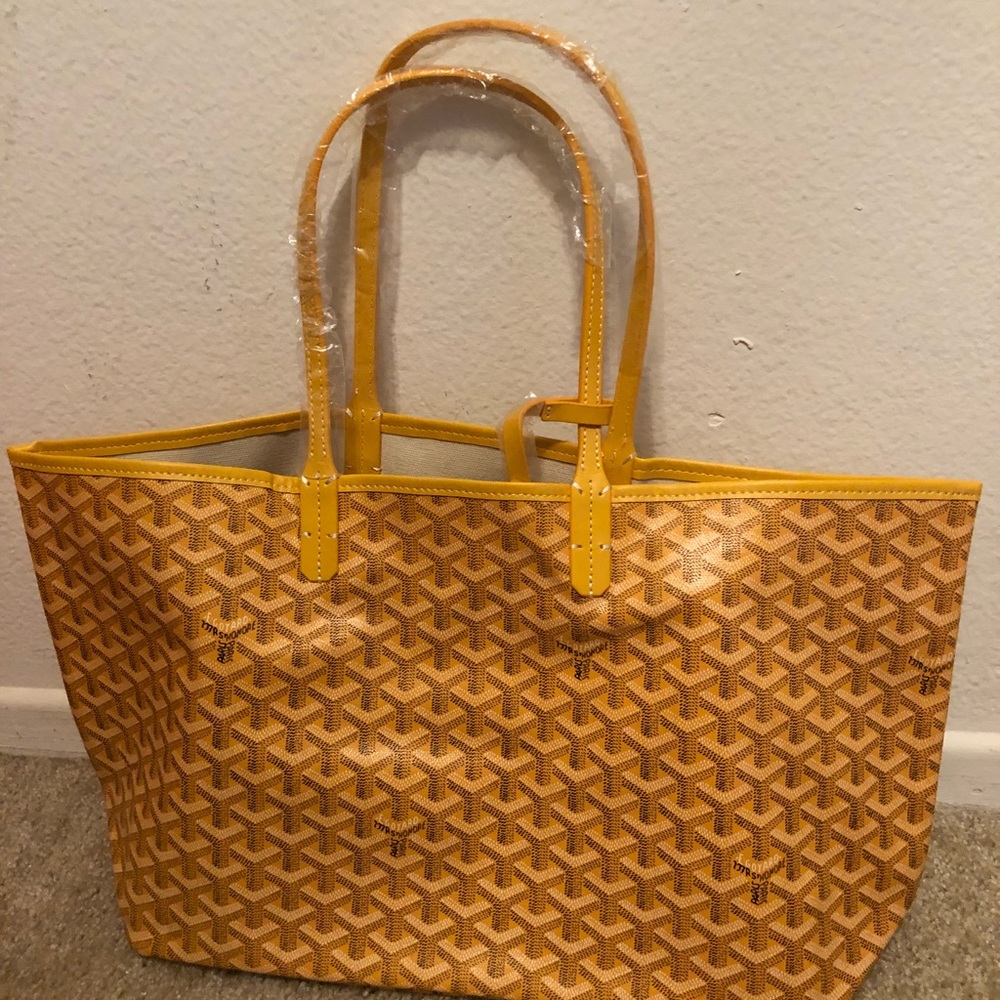 Yellow Goyard tote